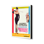 Audrey Hepburn - Breakfast at Tiffany's Movie Art - Canvas Wall Framed Print - Various Sizes