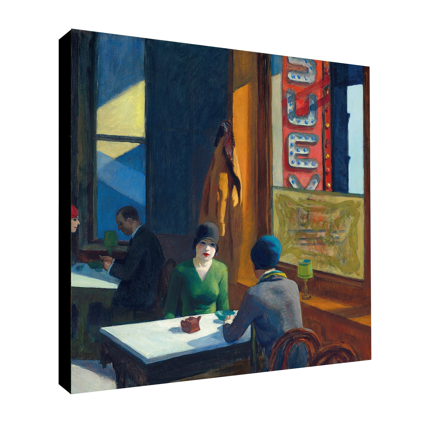 Edward Hopper - Chop Suey - Framed Canvas Wall Art Print - Various Sizes