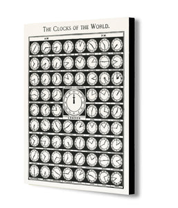Clocks Of The World - Vintage - Canvas Wall Art Framed Print - Various Sizes