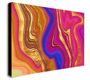 Texture Pink Blue Gold Colour - Canvas Wall Art Framed Print - Various Sizes