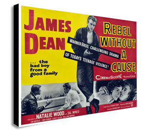 James Dean - Rebel Without A Cause - Canvas Wall Art Framed Print- Various Sizes