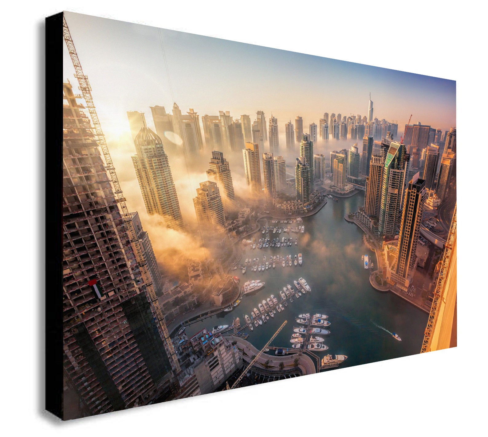 Dubai Marina From Above - Canvas Wall Art Framed Print - Various Sizes