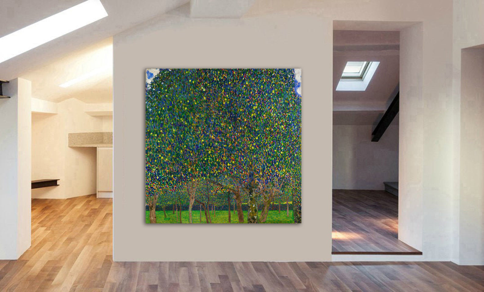 Pear Tree By Gustav Klimt - Framed Canvas Wall Art Print - Various Sizes