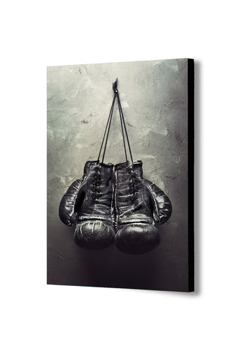 Boxing Gloves Vintage - Canvas Wall Art Framed Print - Various Sizes