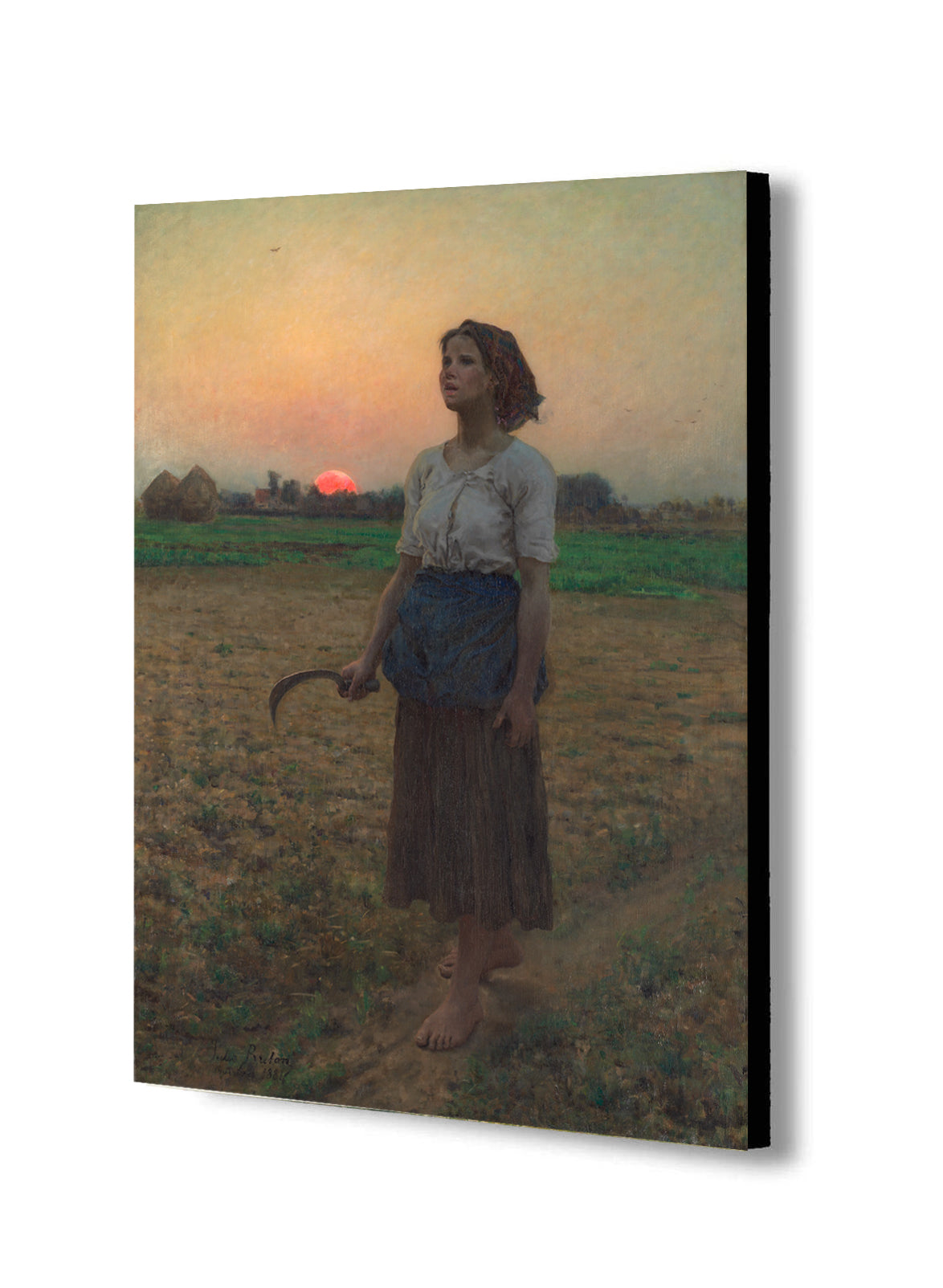 The Song of the Lark by Jules Adolphe Breton - Canvas Wall Art Framed Print - Various Sizes