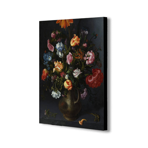 A Vase with Flowers by Jacob Vosmaer - Canvas Wall Art Framed Print - Various Sizes