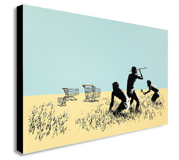 Banksy - Trolley Hunters - Canvas Wall Art Print - Various Sizes