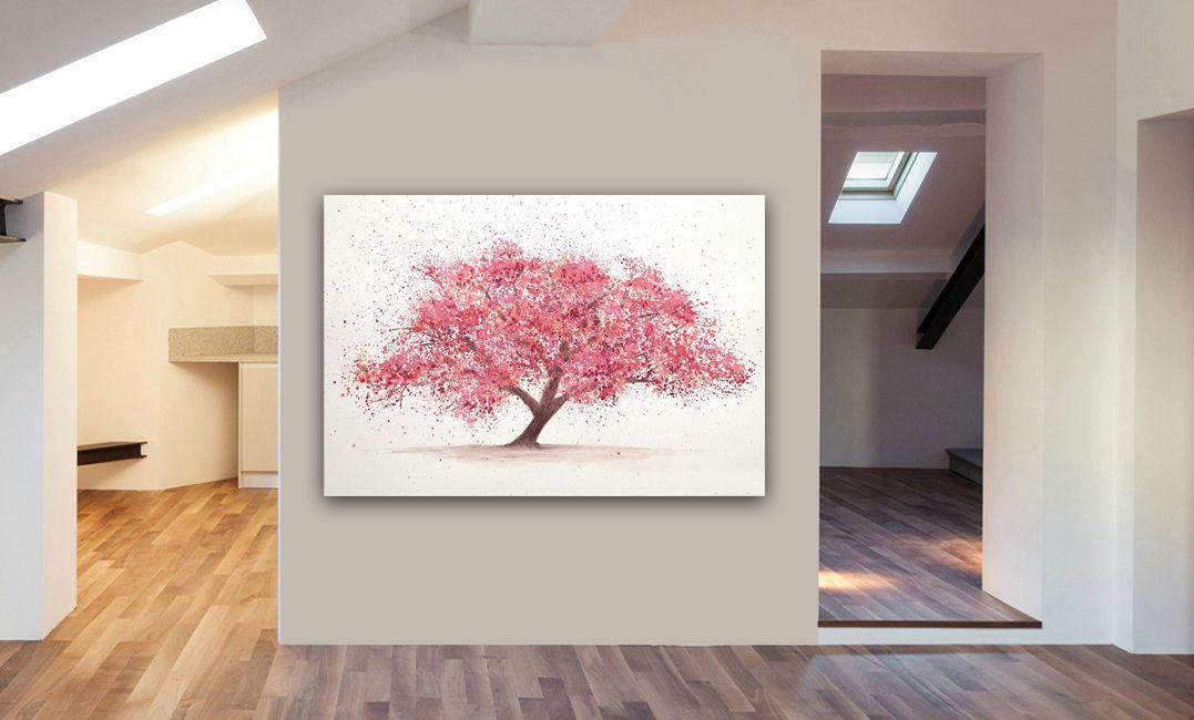 Cherry Tree Blossom Canvas Wall Art Print - Various Sizes