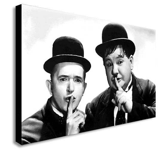 Laurel And Hardy Shush Canvas Wall Art Print - Various Sizes