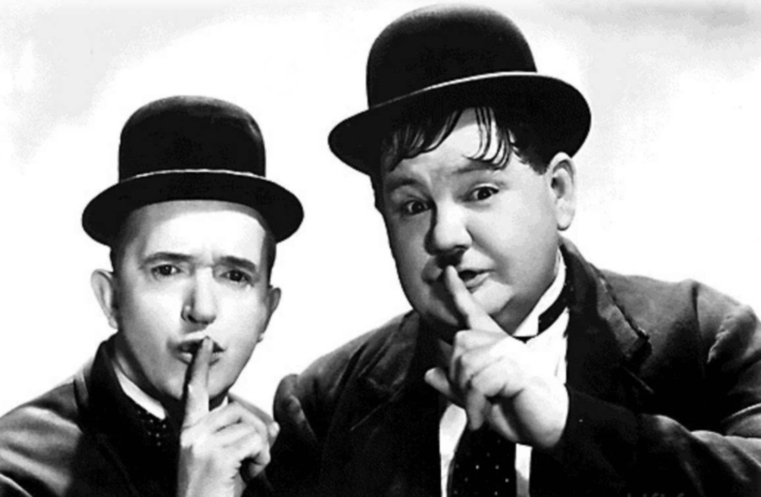 Laurel And Hardy Shush Canvas Wall Art Print - Various Sizes