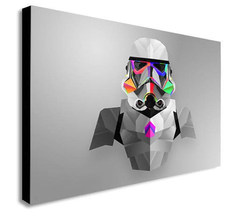 Storm Trooper Abstract Star Wars Canvas Wall Art Framed Print - Various Sizes