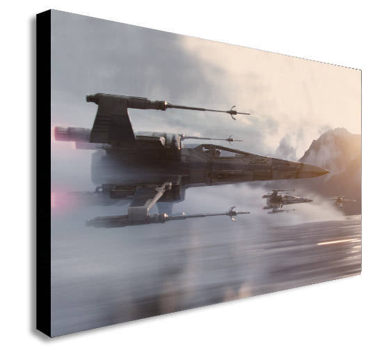 X Wing Over Water Star Wars Canvas Wall Art Print - Various Sizes