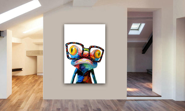 Frog Abstract Canvas Wall Art Framed Print - Various Sizes