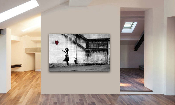Banksy Balloon Girl There Is Always Hope Canvas Wall Art Framed Print - Various Sizes