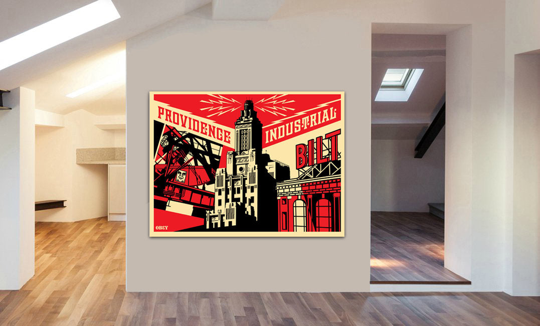 Providence Industrial Obey Canvas Wall Art Print - Various Sizes