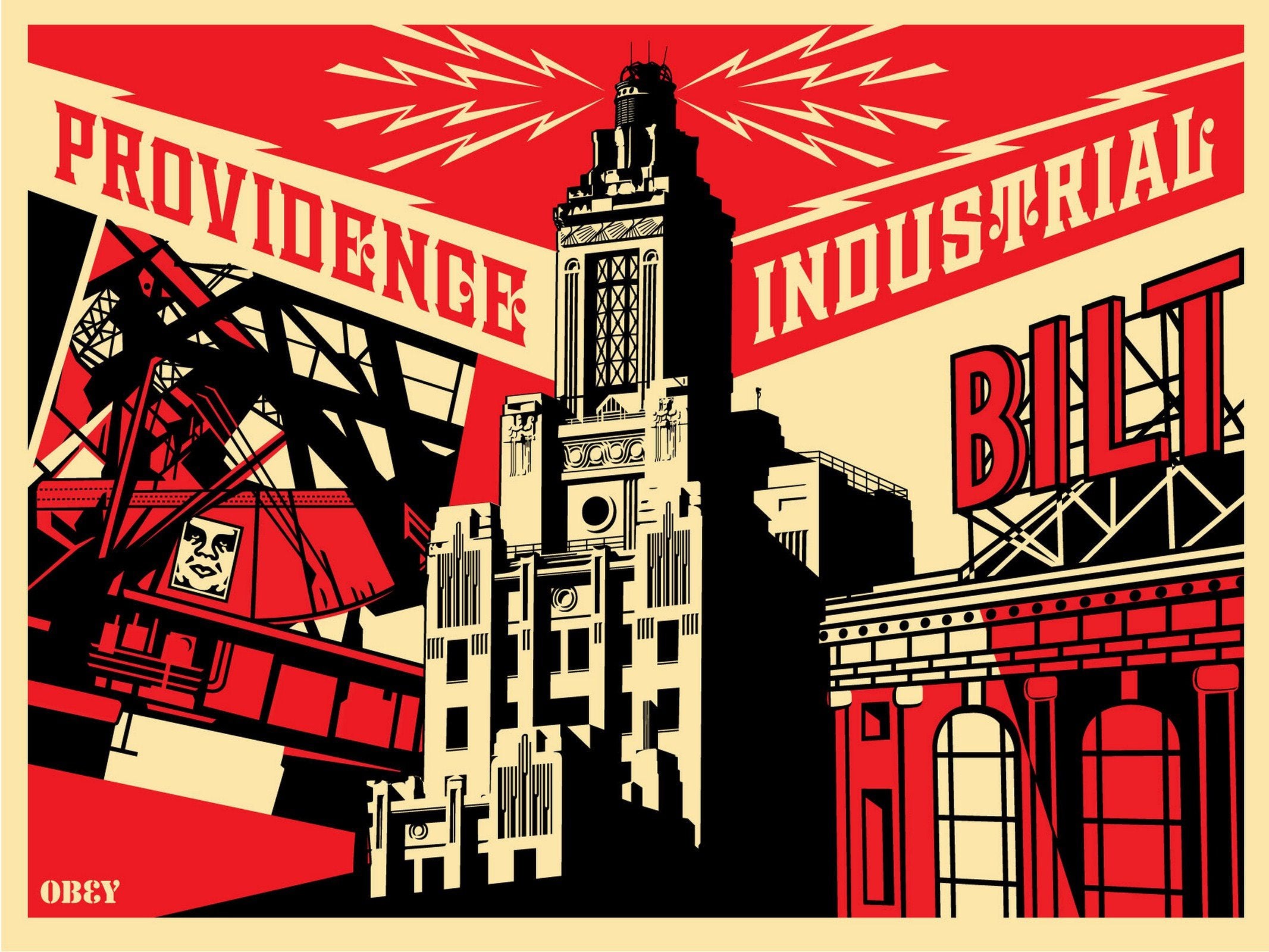 Providence Industrial Obey Canvas Wall Art Print - Various Sizes