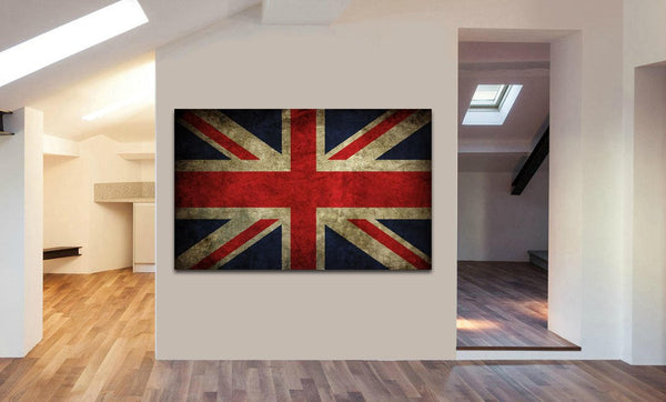 Union Jack Canvas Wall Art Framed Print - Various Sizes