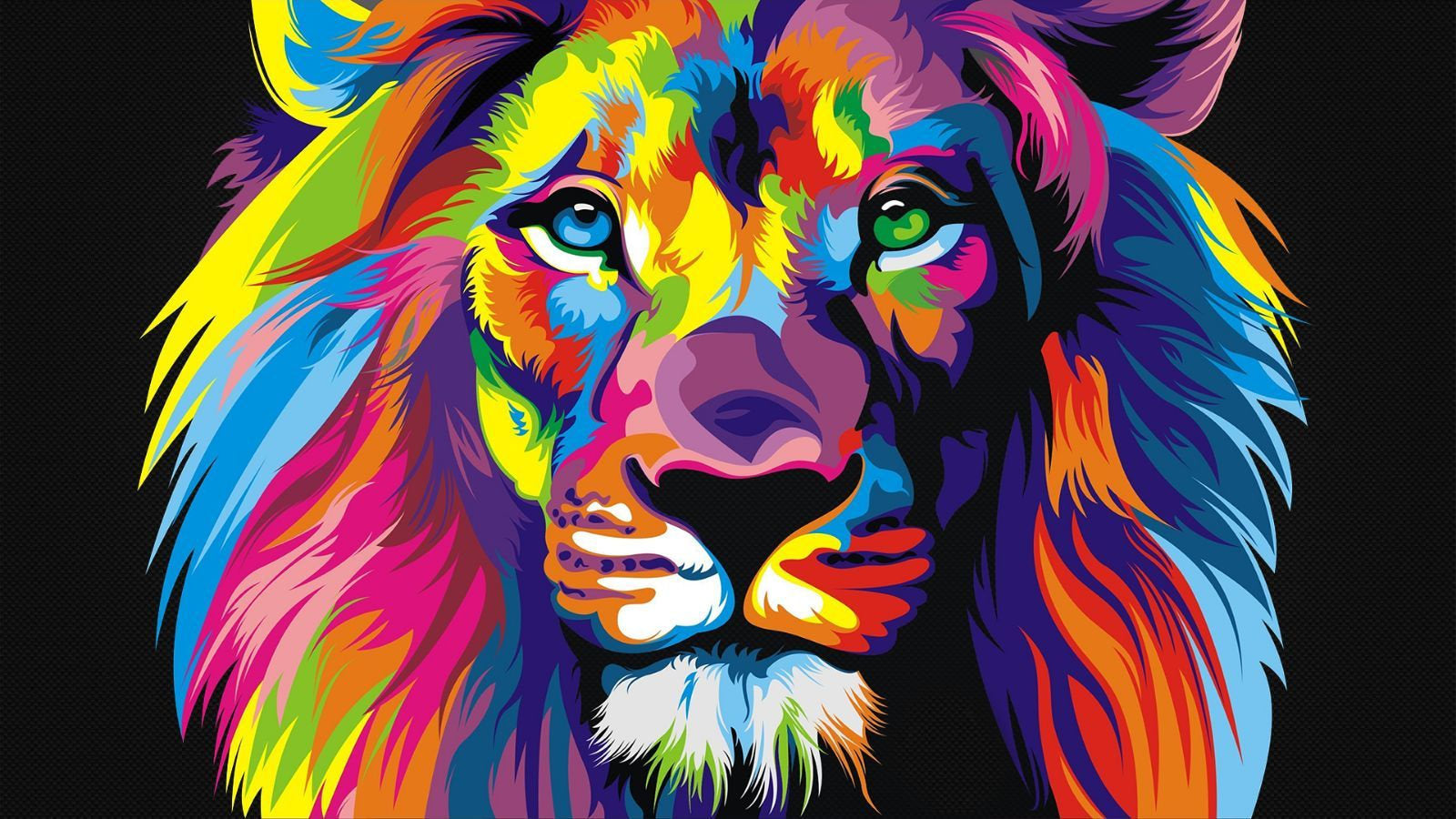 Lion Abstract Pop Art Canvas Wall Art Framed Print - Various Sizes