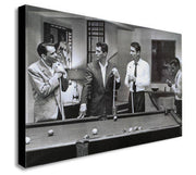 The Rat Pack Playing Pool Canvas Wall Art Framed Print - Various Sizes