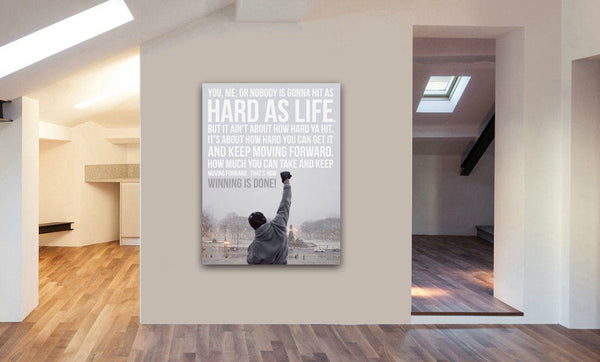 Rocky Balboa Quote Movie Canvas Wall Art Print - Various Sizes