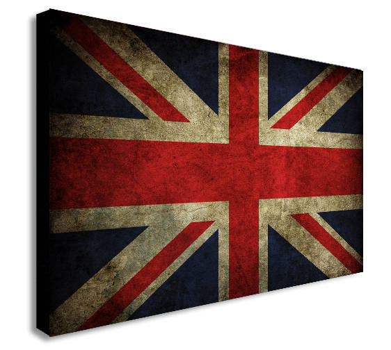 Union Jack Canvas Wall Art Framed Print - Various Sizes