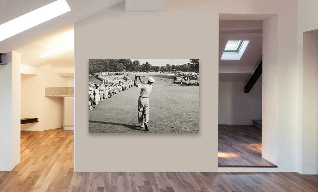Ben Hogan Famous Golf Shot Icon Canvas Wall Art Print - Various Sizes