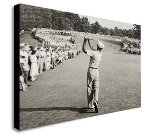 Ben Hogan Famous Golf Shot Icon Canvas Wall Art Print - Various Sizes