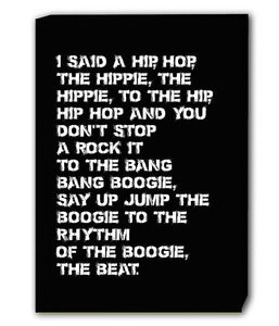 Rappers Delight - The Sugarhill Gang Lyrics Canvas Wall Art Framed Print - Various Sizes