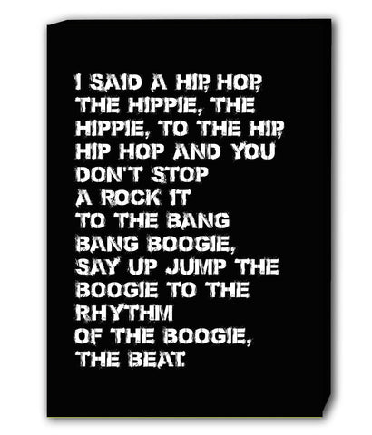 Rappers Delight - The Sugarhill Gang Lyrics Canvas Wall Art Framed Print - Various Sizes