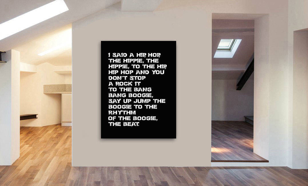 Rappers Delight - The Sugarhill Gang Lyrics Canvas Wall Art Framed Print - Various Sizes