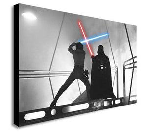 Star Wars - Luke Skywalker - Darth Vader Fight Scene Canvas Wall Art Print - Various Sizes