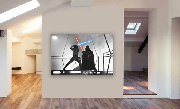 Star Wars - Luke Skywalker - Darth Vader Fight Scene Canvas Wall Art Print - Various Sizes