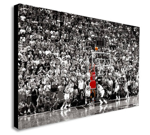 Michael Jordan Last Shot Canvas Wall Art Print - Various Sizes