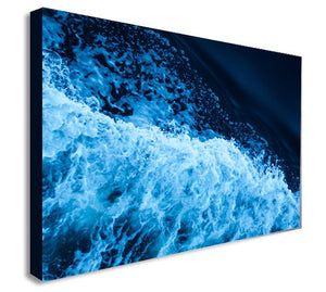 Splash - Wave - Water - Abstract Navy Blue Canvas Wall Art Print - Various Sizes