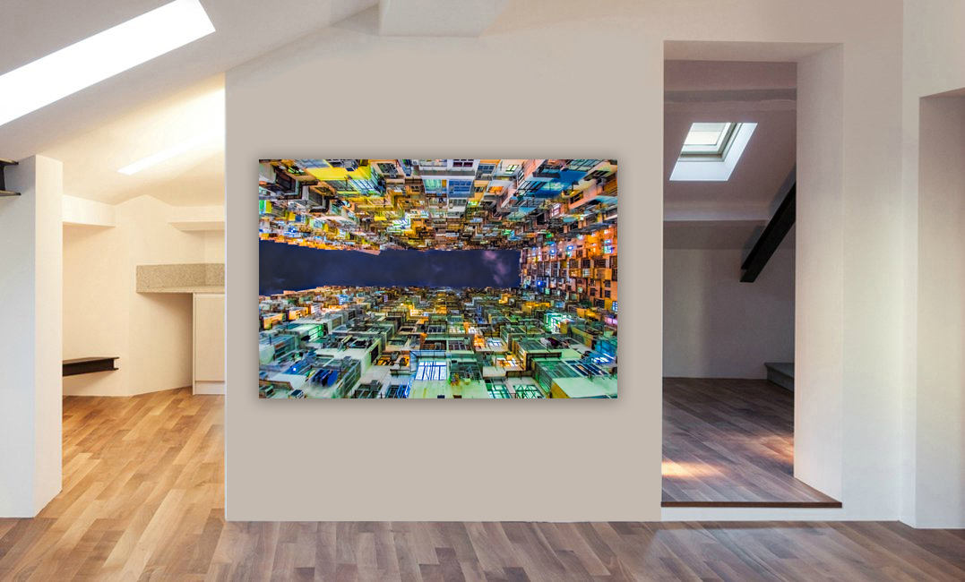Hong Kong Abstract Yick Cheong Building Multicolour Canvas Wall Art Print - Various Sizes