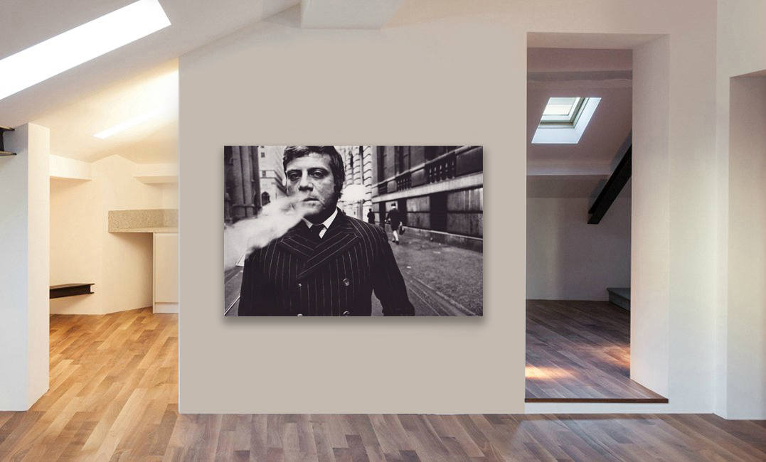 Oliver Reed - Black And White Movie Icon - Canvas Wall Art Print - Various Sizes