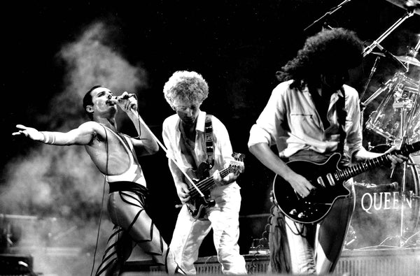 QUEEN Rock Band - Live - Black and White Canvas Wall Art Print - Various Sizes