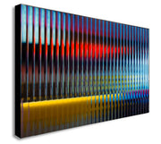 Abstract Yellow Blue Red Lines - Modern Canvas Wall Art Print - Various Sizes