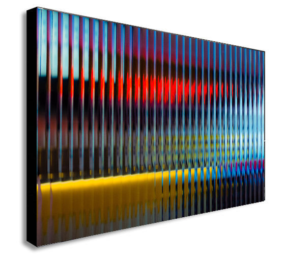 Abstract Yellow Blue Red Lines - Modern Canvas Wall Art Print - Various Sizes