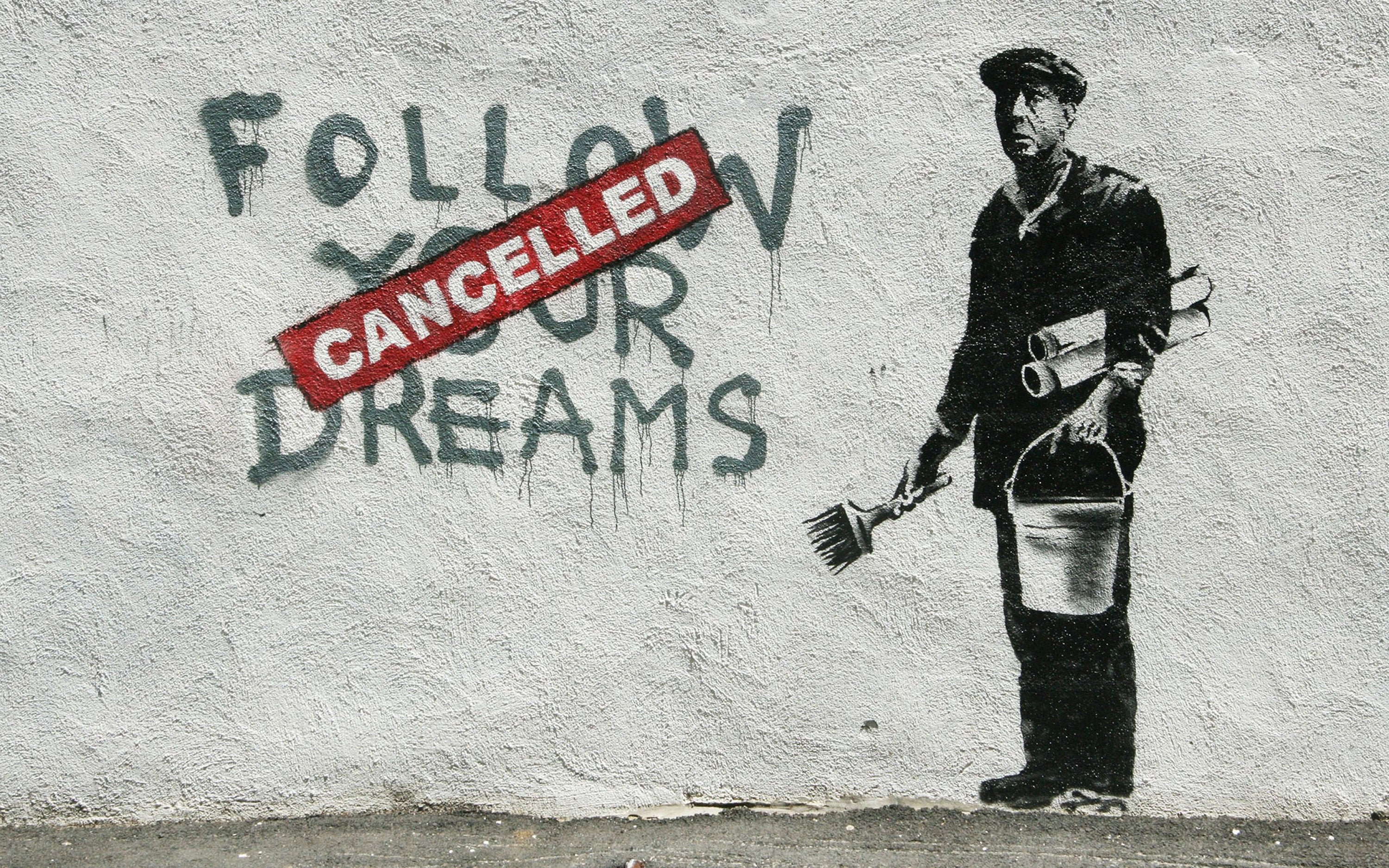 Banksy - Follow Your Dreams (Cancelled) - Canvas Wall Art Print - Various Sizes