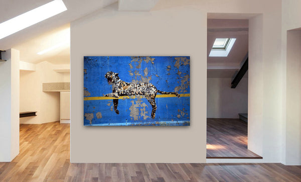 Banksy Bronx Zoo Leopard Modern Wall Art Canvas Print Framed - Various sizes