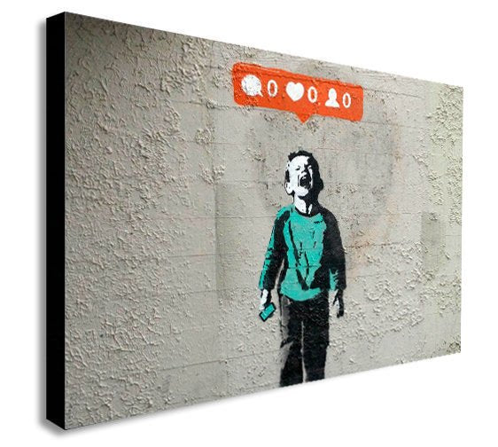 Banksy - Nobody Likes Me - Canvas Wall Art Framed Print - Various Sizes