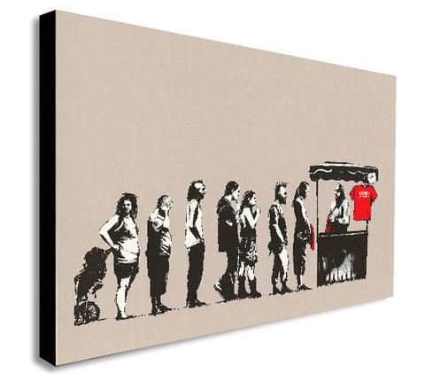Banksy - Destroy Capitalism - Canvas Wall Art Print - Various Sizes