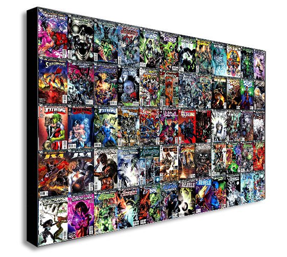 DC Comics Super Hero Collage Canvas Wall Art Print - Various Sizes