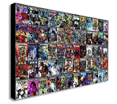 DC Comics Super Hero Collage Canvas Wall Art Print - Various Sizes