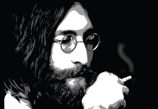 John Lennon Smoking - The Beatles - Canvas Wall Art Framed Print - Various Sizes