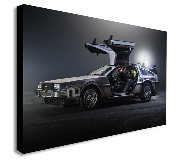 Back To The Future DeLorean - Canvas Wall Art Print. Various Sizes