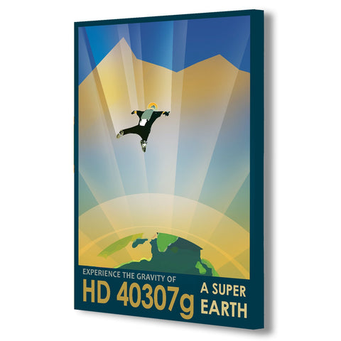 NASA Super Earth HD 40307g planet of the Future Traveler - Canvas Wall Art Framed Print. Various Sizes