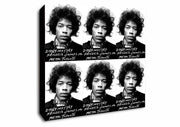 Jimi Hendrix Mugshot 1969  - Framed Canvas Wall Art Print - Various Sizes