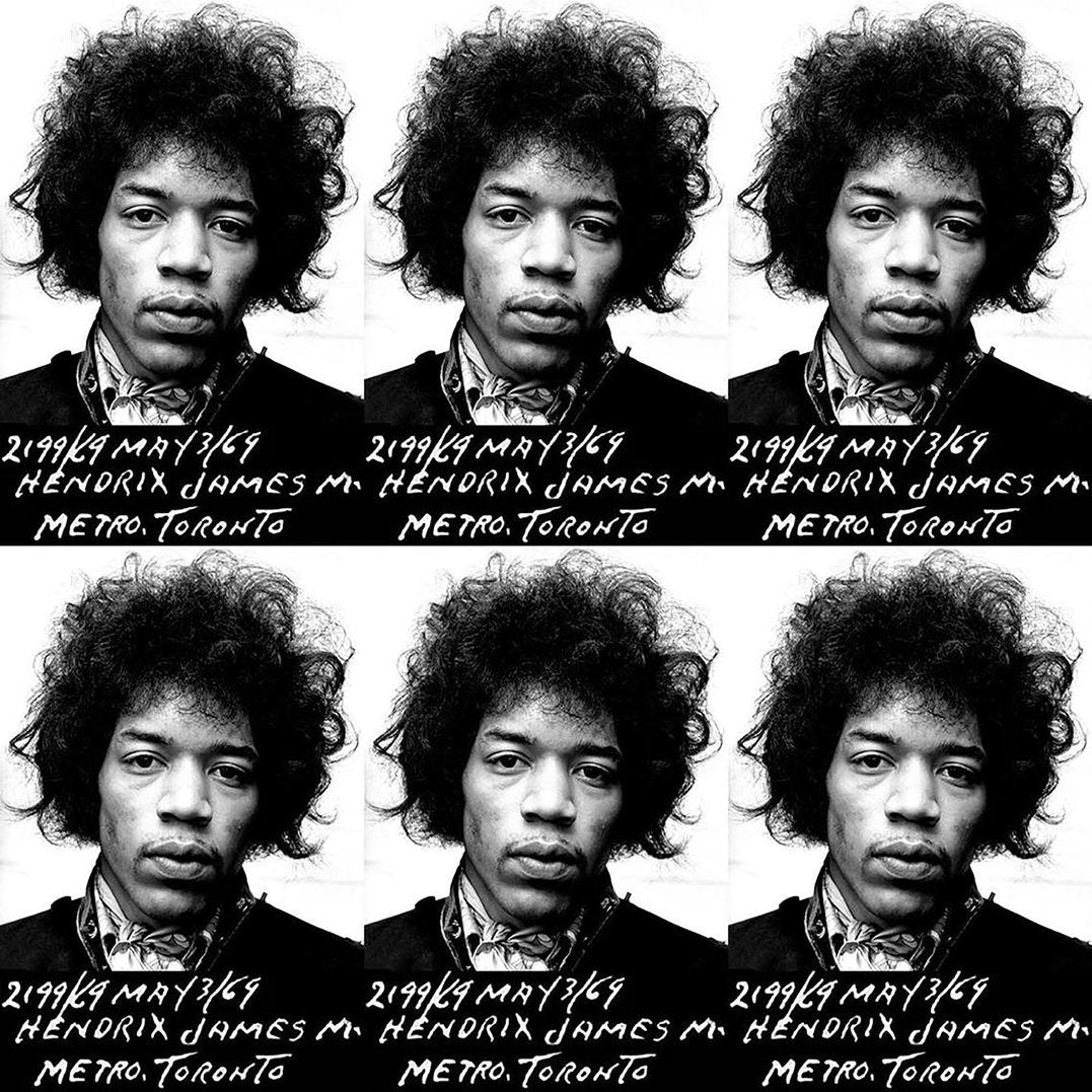Jimi Hendrix Mugshot 1969  - Framed Canvas Wall Art Print - Various Sizes